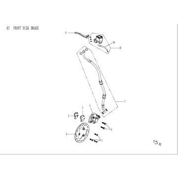 Hamulec prawy AGM Venom biały