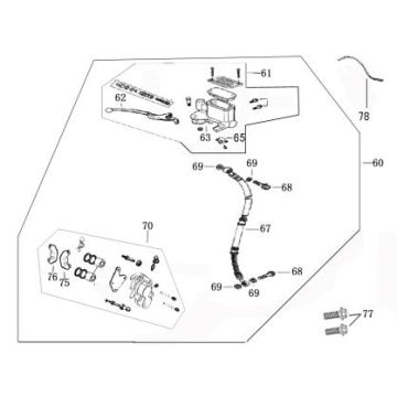 Hamulce prawy Benzhou ZN50QT-36 krem