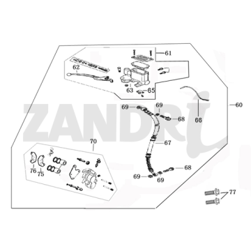 Hamulec prawy BTC Riva Sport czarny