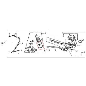 Hamulec prawy China GT szampan