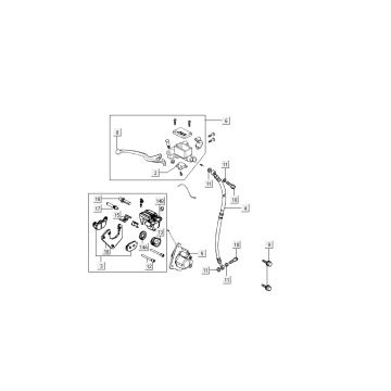 Hamulec do Kymco Super 8 4-suwowy (2007-2009) Czerwony czarny