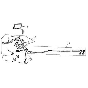 Części hamulcowe lewe Lustro Eagle-Wing Torino krem do kawy