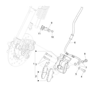 Przewody hamulcowe - Zacisk hamulcowy Vespa Primavera 125 4T 3V IE ABS 