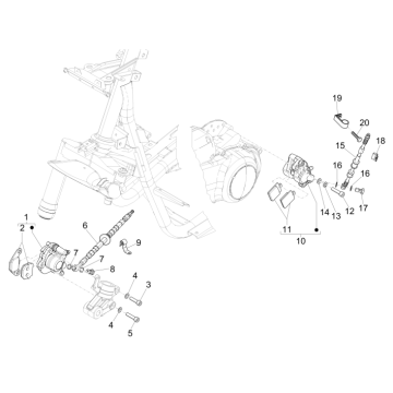 Przewody hamulcowe - zacisk hamulcowy Piaggio NRG Power DD 2007-2017