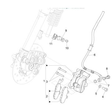 Przewody hamulcowe - Zacisk hamulcowy Vespa Sprint 125 4T 3V IE ABS 