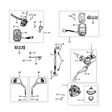 Hamulce Peugeot Ludix pro 2-suwowe