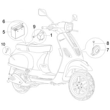Części elektryczne Vespa S 25km 4-suwowy 2-zawór
