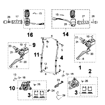 Układ hamulcowy AJP Peugeot Jet Force LC czarny