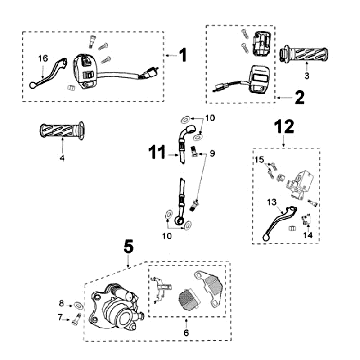 Układ hamulcowy Peugeot Kisbee czerwony