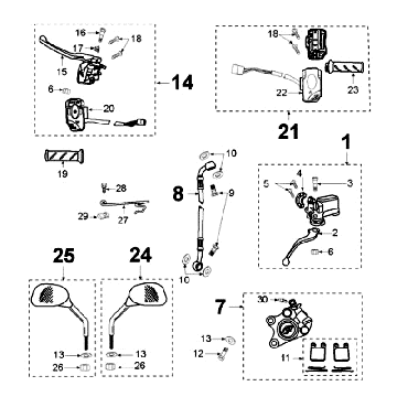 UkĆad hamulcowy AJP Peugeot Ludix 14 czarny UkĆad hamulcowy AJP Peugeot Ludix 14 czarny