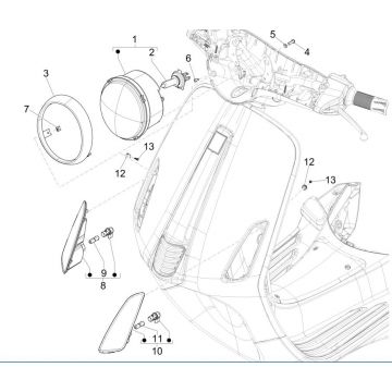 Światło przednie - Kierunkowskazy Vespa Primavera 125 4T 3V IE ABS 
