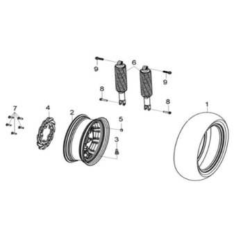 RR. wheel - RR. cushion Sym Joymax Z 125 E4