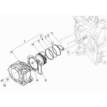 Piaggio Beverly 125 RST 4T 4V IE E3 2010-2015 (EMEA) grupa sworzni tłoka cylindra