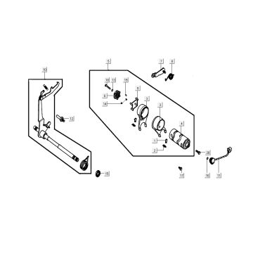 Mechanizm przełączający Kymco K-Pipe 4-suwowy Biały
