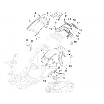 Piaggio NRG Power 50 2-suwowy błotnik tylny LC Euro 4