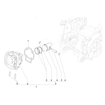 Siłownik - tłok Piaggio NRG Power 50 2-suwowy LC Euro 4