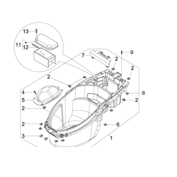 Piaggio NRG Power 50 2-suwowa skrzynka na kask LC Euro 4