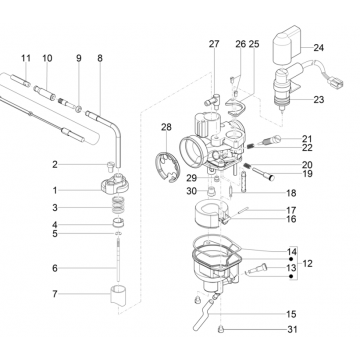 Części gaźnika Piaggio NRG Power 50 2-suwowy LC Euro 4
