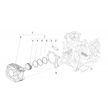 Siłownik - tłok Vespa Sprint 150 3V IE ABS Euro 3 2015