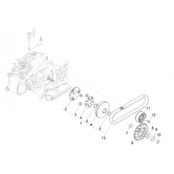 Wariator paska klinowego Vespa GTS 300 Super HPE 4V IE ABS Euro 5 2020-2022