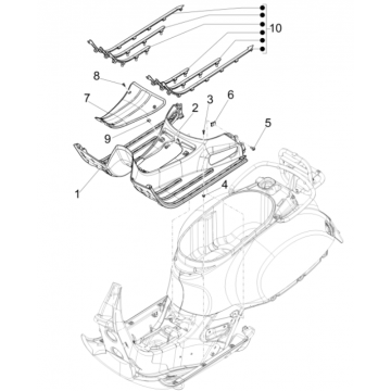 Podnóżek - Podnóżek Vespa GTS 300 Super HPE 4V IE ABS Euro 5 2020-2022