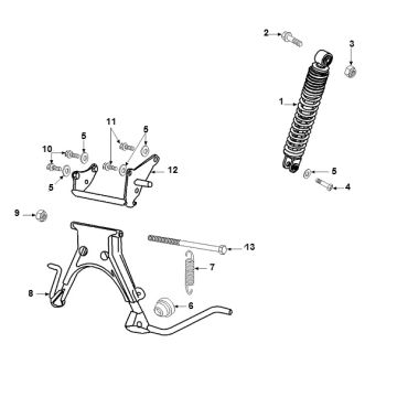 Amortyzator - środkowy podstawka Peugeot Speedfight 2 AC E2 2-Takt
