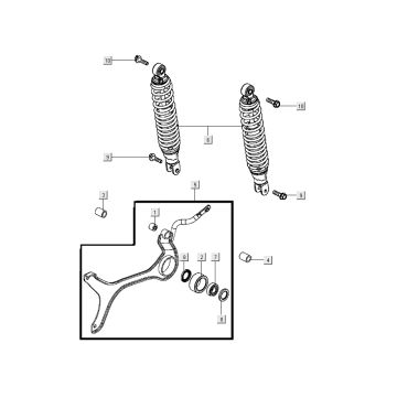 Amortyzator tylny Super 8 Street 4-suwowy niebieski