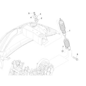 Vespa Primavera 4-suwowy amortyzator 3V (wtrysk euro5 IGET) 