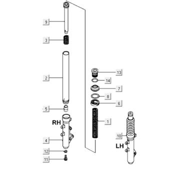 Amortyzator przedni Kymco New Dink 200i