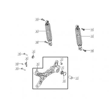 amortyzatory AGILITY 16+ 4T 125 Mat Metaliczny Srebrny
