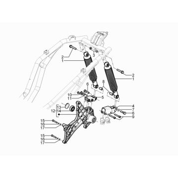 Piaggio Beverly 300 IE ABS E4 2016 - 2020 amortyzator (EMEA)