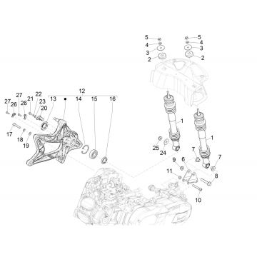 Vespa GTS 125 4-suwowy IE ABS Euro4 amortyzatory 2016-2018