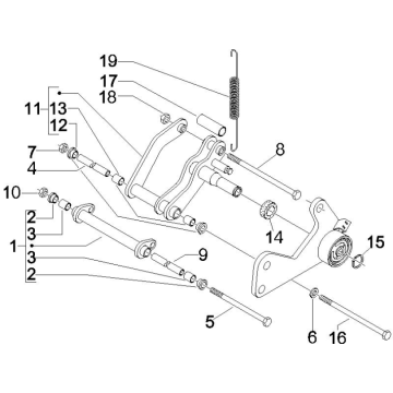Widelec przedni Vespa GTS 250 ie 2005-2009 (z ABS) o północy 222/A
