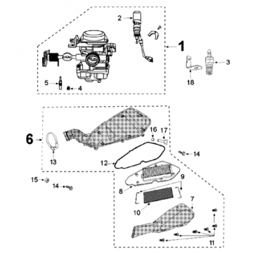 Django 50 4T Evasion Carburetor