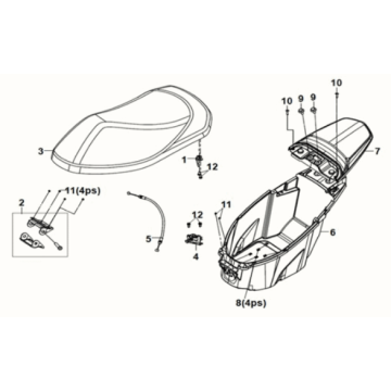 Skrzynka na siedzenia/bagaż Sym E-XPRO 45KM/H 2020-2021