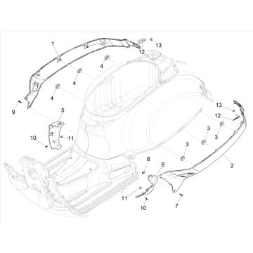 Koszulka boczne Vespa GTS 300 HPE 4G 4G IE ABS E4 2019 (EMEA)