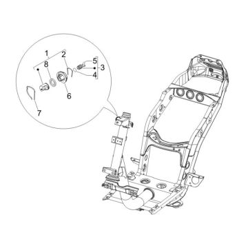 Zamek 4-suwowy Piaggio Fly