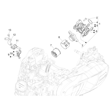 Korpus przepustnicy - Wtryskiwacz - Vespa GTS 125 4T E5 ABS 2021 Przyłącze wlotowe (EMEA)