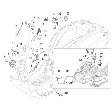 Regulator napięcia- Elektroniczne jednostki sterujące- Cewka zapłonowa HS Vespa Primavera 125 4T 3V IE ABS 