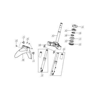 Błotnik - przedni widelec Kymco People 2-suwowy ciemnoszary