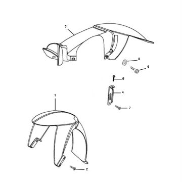 Błotnik Peugeot Ludix 1-suwowy