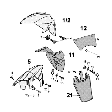 Błotniki Peugeot Jet Force LC czarne