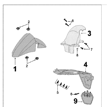 Błotniki Peugeot Kisbee brązowy