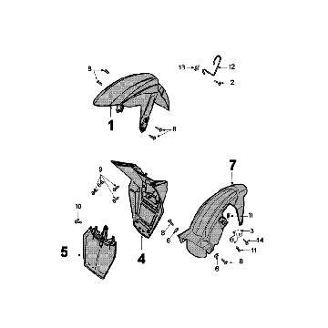 Błotniki Peugeot Speedfight 4 4-suwowy Niebieski/Czarny
