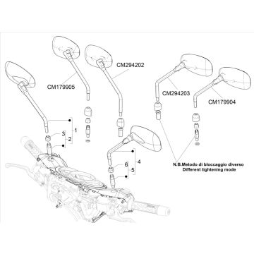 Lusterka Piaggio Beverly 300 IE ABS E4 2016 - 2020 (EMEA)