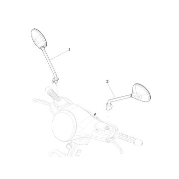 Lusterka Vespa GTS 300 HPE 4T 4V IE ABS E4 2019 (EMEA)