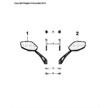 Lusterka Peugeot Speedfight 4 LC czarno-czerwone