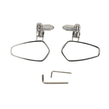 Zestaw lusterek kierownicy cnc motocykl/skuter owalny univ chrome DMP