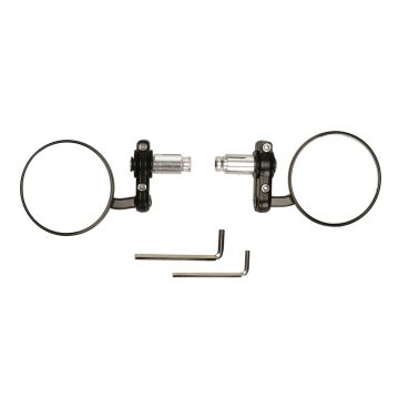 Zestaw lusterek uniwersalny kierownica aluminiowa silnik/skuter czarny DMP