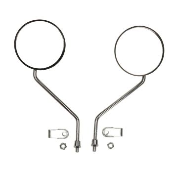 Zestaw lusterek+zacisk okrągły uniwersalny m8 chrome/czarny DMP